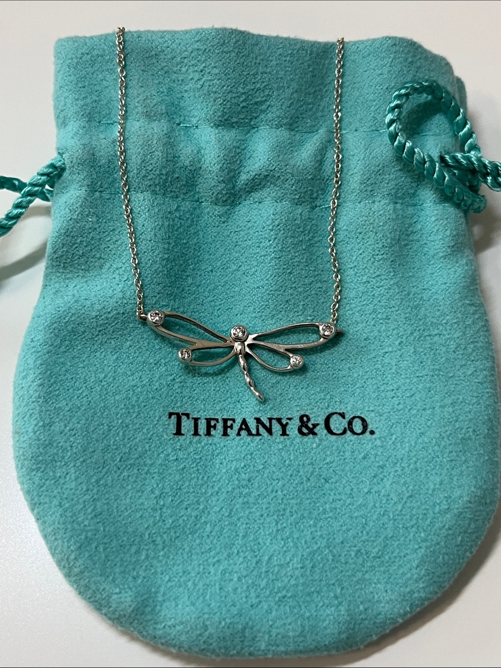 Tiffany & Co. Sterling Silver Dragonfly Pendant with Diamonds